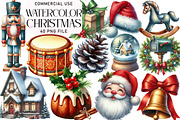Watercolor Christmas Clipart, an Illustration by Daily.Designs (Thumbnail 1 of 5)