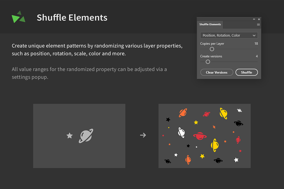 Shuffle Elements - Randomize Layers, a Plug-in Add-On by h3design (Photo 1 of 5)