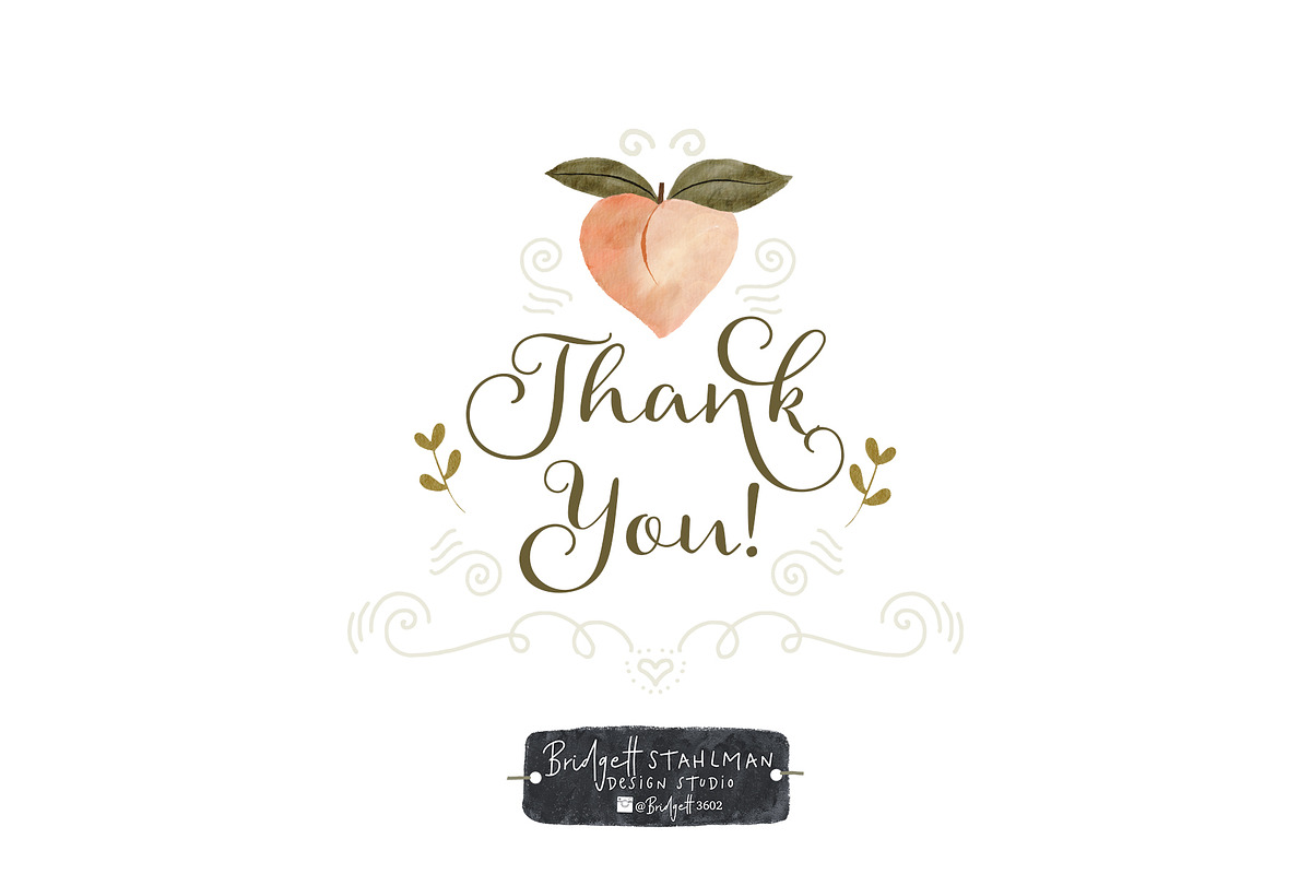 Peaches and Sage watercolor clipart, a Pattern Graphic by Bridgett Stahlman Design (Photo 9 of 9)