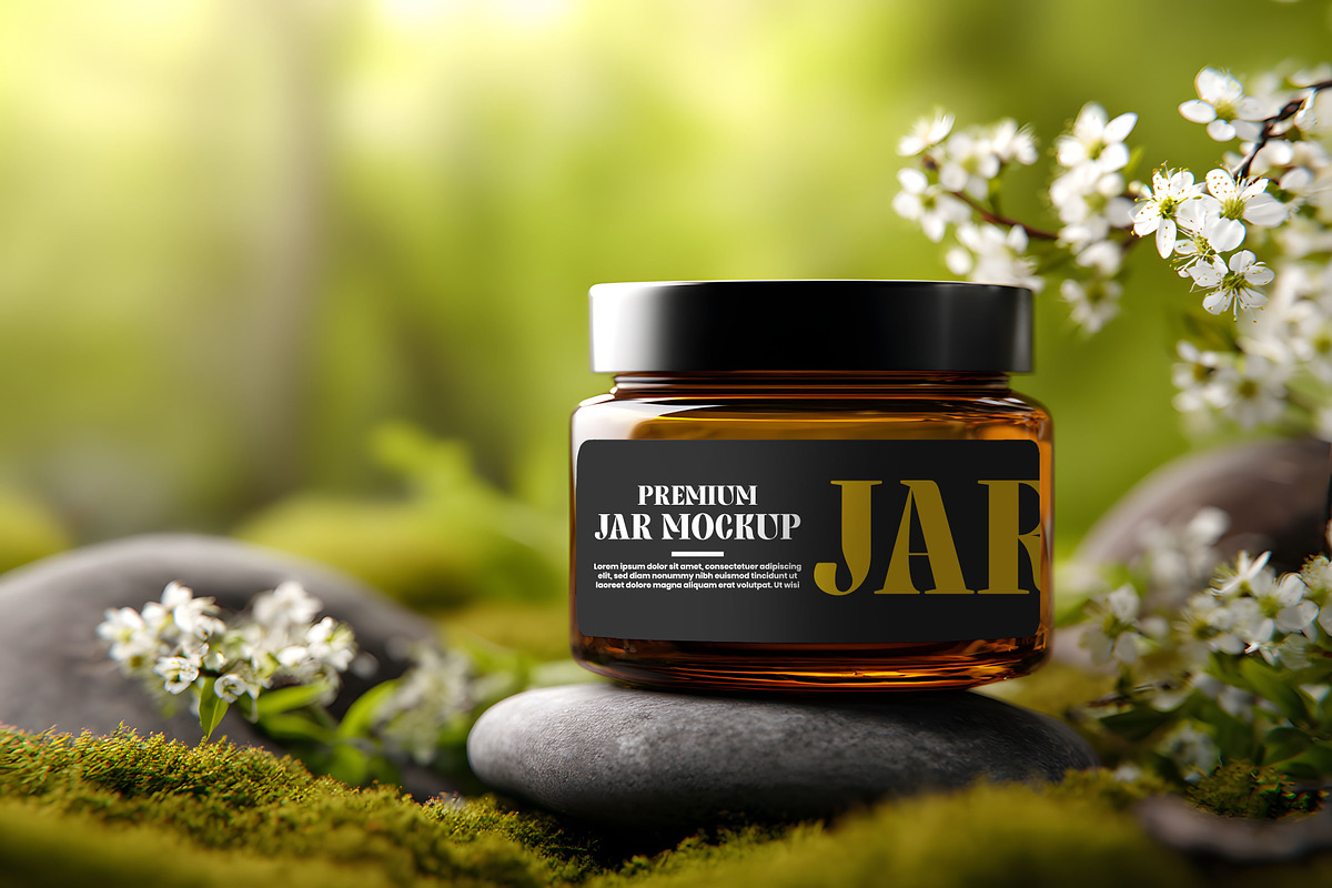 Glass Jar Mockup, a Packaging Mockup by GenesisCreativeCo (Photo 1 of 3)