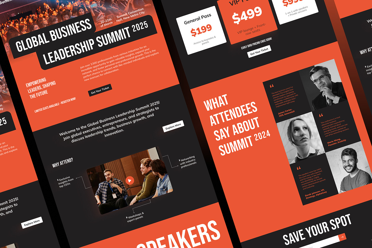 Business Conference Landing Page, a Landing Page Template by Dirtytemp Studio (Photo 6 of 6)