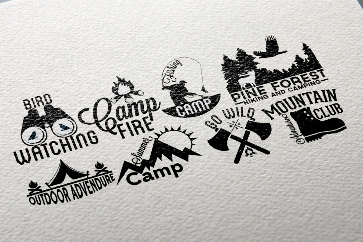 Retro Camping Labels, a Branding & Logo Template by Arys Design (Photo 1 of 4)