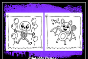 Adorable Cute Halloween Kids Color, an Animal Illustration by Printable Design Store (Thumbnail 5 of 9)