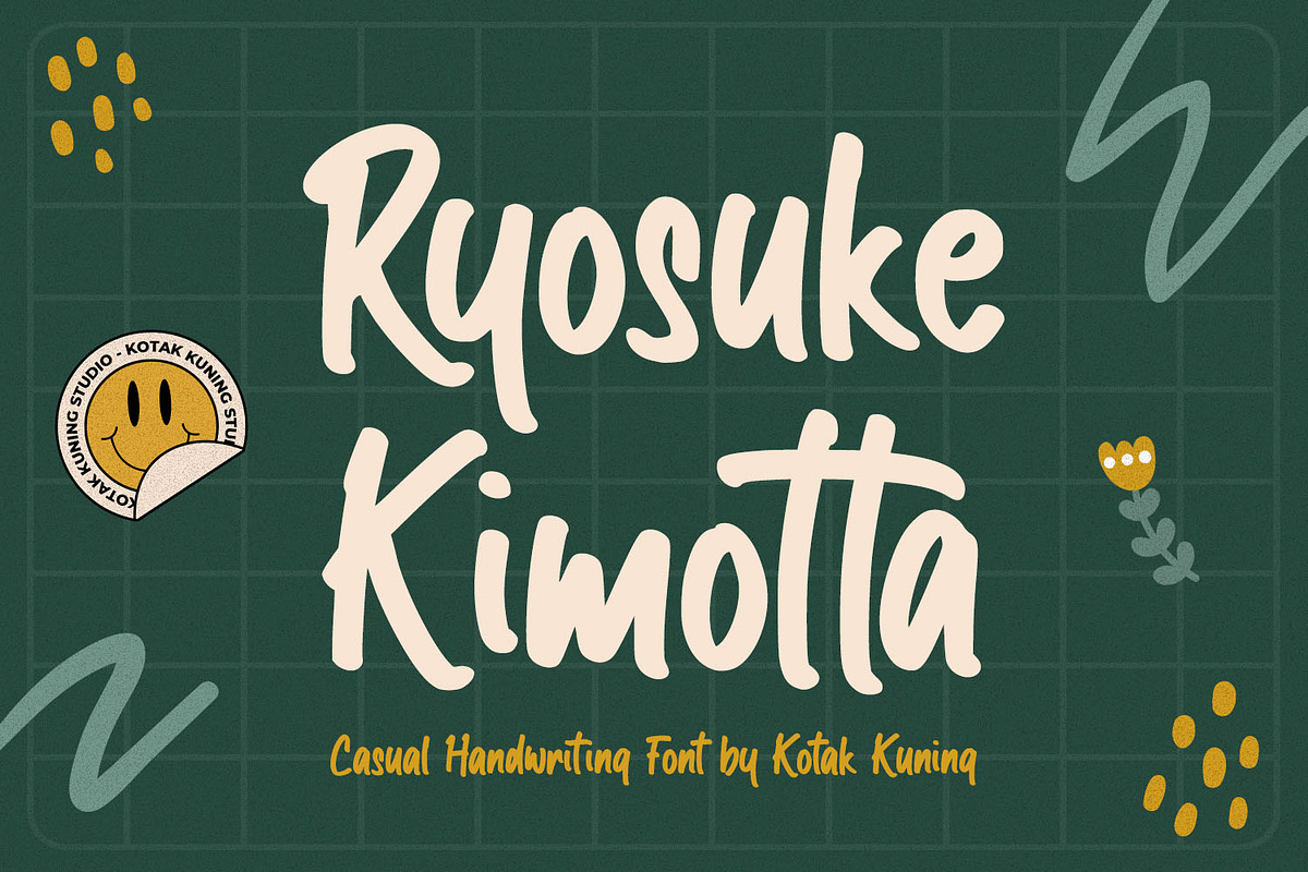 Ryosuke Kimotta Casual Display Font, a Sans Serif Font by Kotak Kuning Studio (Photo 1 of 7)