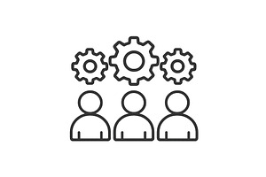 Team collaboration with gears, a Person Illustration by ZinetroN