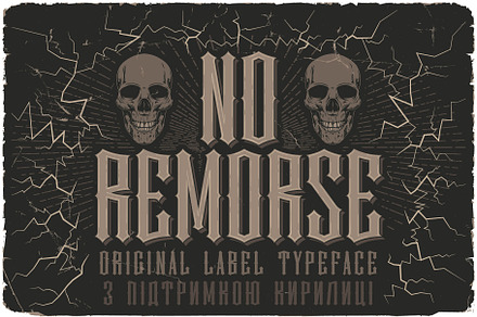 No Remorse Label Font, a Blackletter Font by Vozzy Vintage Fonts
