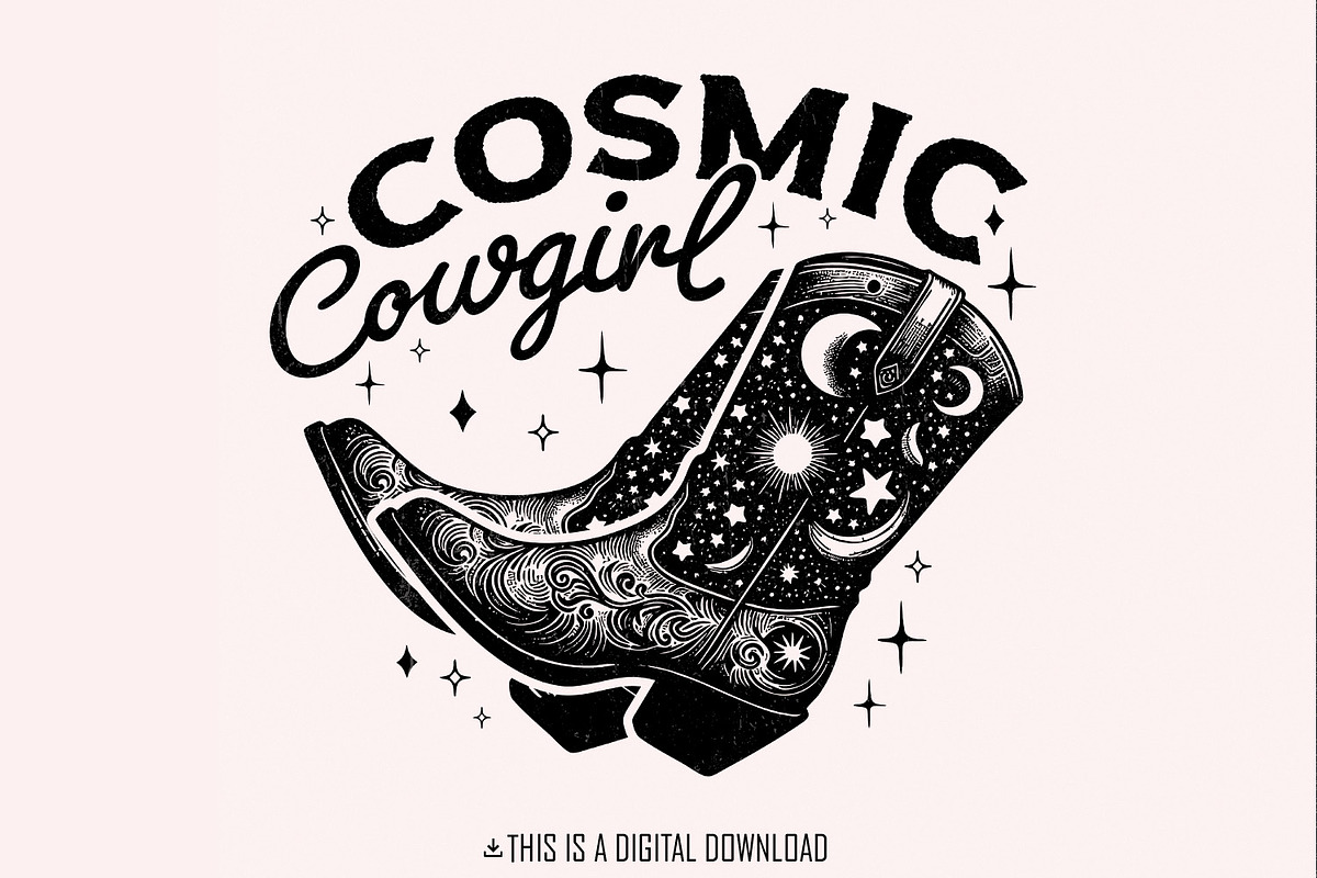 Retro Cosmic Cowgirl PNG, Western, an Illustration by SharpMarketplace (Photo 1 of 9)