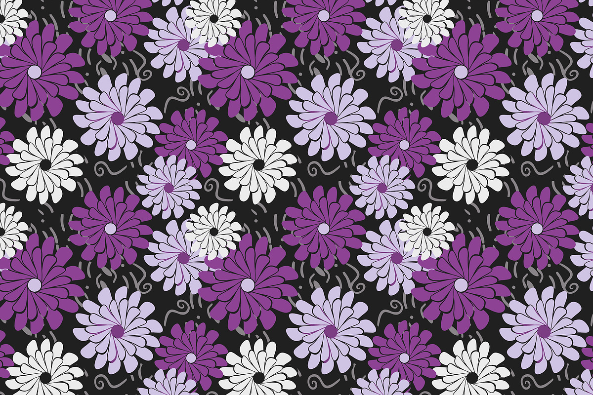 Purple Mums Seamless Pattern, a Pattern Graphic by Sharon Schwalbe (Photo 5 of 5)