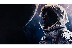 Portrait Of An Astronaut In A Helmet