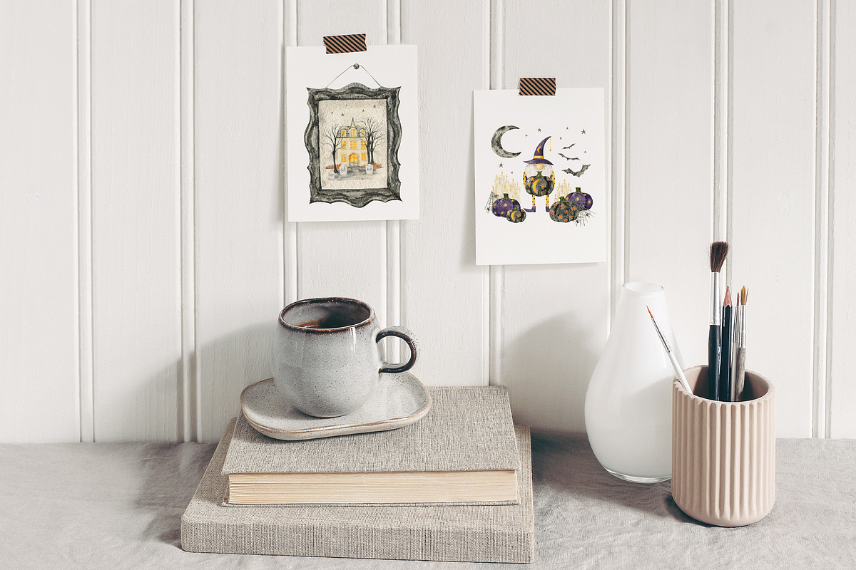 Cozy Halloween watercolor collection, a Seasonal Illustration by LiChu Art (Photo 2 of 28)