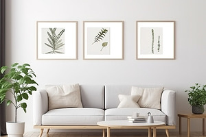 mockup living room whit frames, an Architecture Photo by Virgo Studio