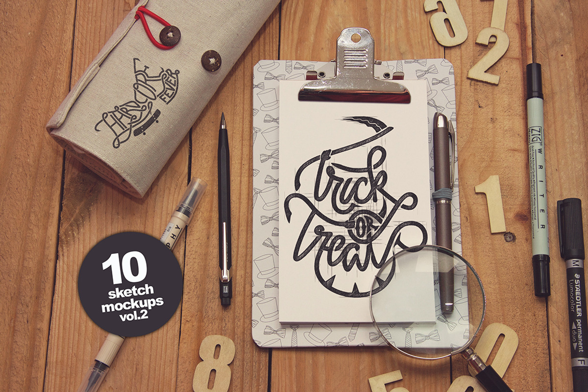 10 Sketch Mockups vol.2, a Cups & Container Mockup by SmartDesigns (Photo 1 of 14)