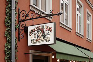 Cocktail Bar Sign Mockup, a Product Mockup by Designer Dude