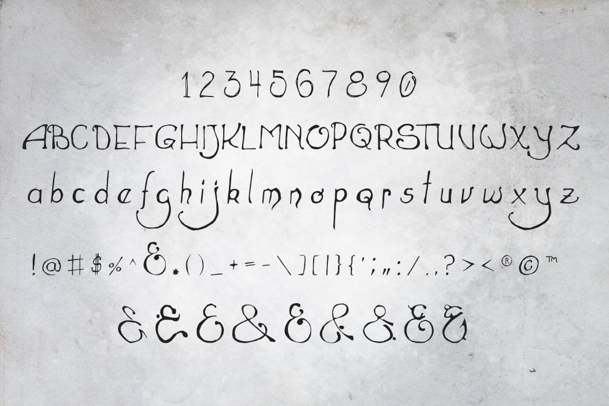 Hand drawn font “Emily” preview 3