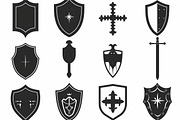 Medieval Shield Silhouette Set, an Illustration by Artivon (Thumbnail 6 of 10)