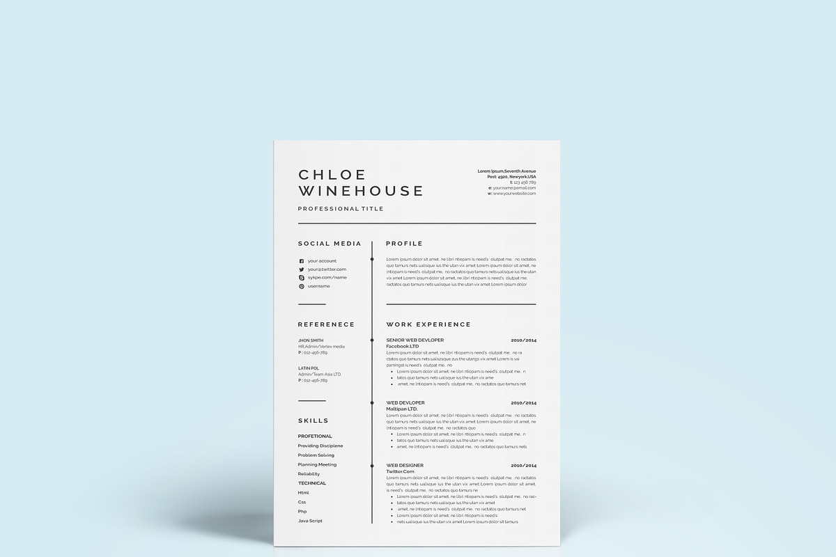 ATS Resume For Google Docs And Word, a Resume Template by Blackcloud_Creations (Photo 6 of 6)