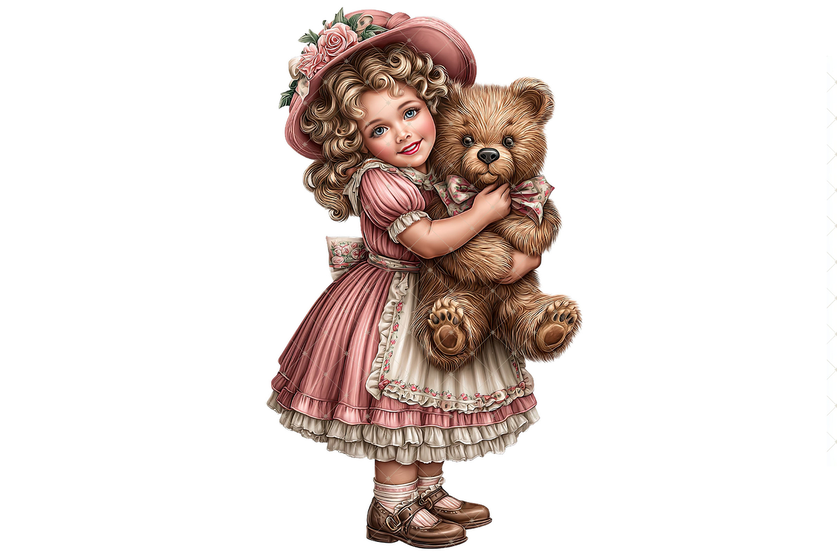 Girl With Teddy Bear Clipart PNG, a Person Illustration by Memories By Lea (Photo 15 of 20)