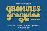 Gromvies - Retro Display, a Sans Serif Font by ahweproject (Thumbnail 1 of 8)