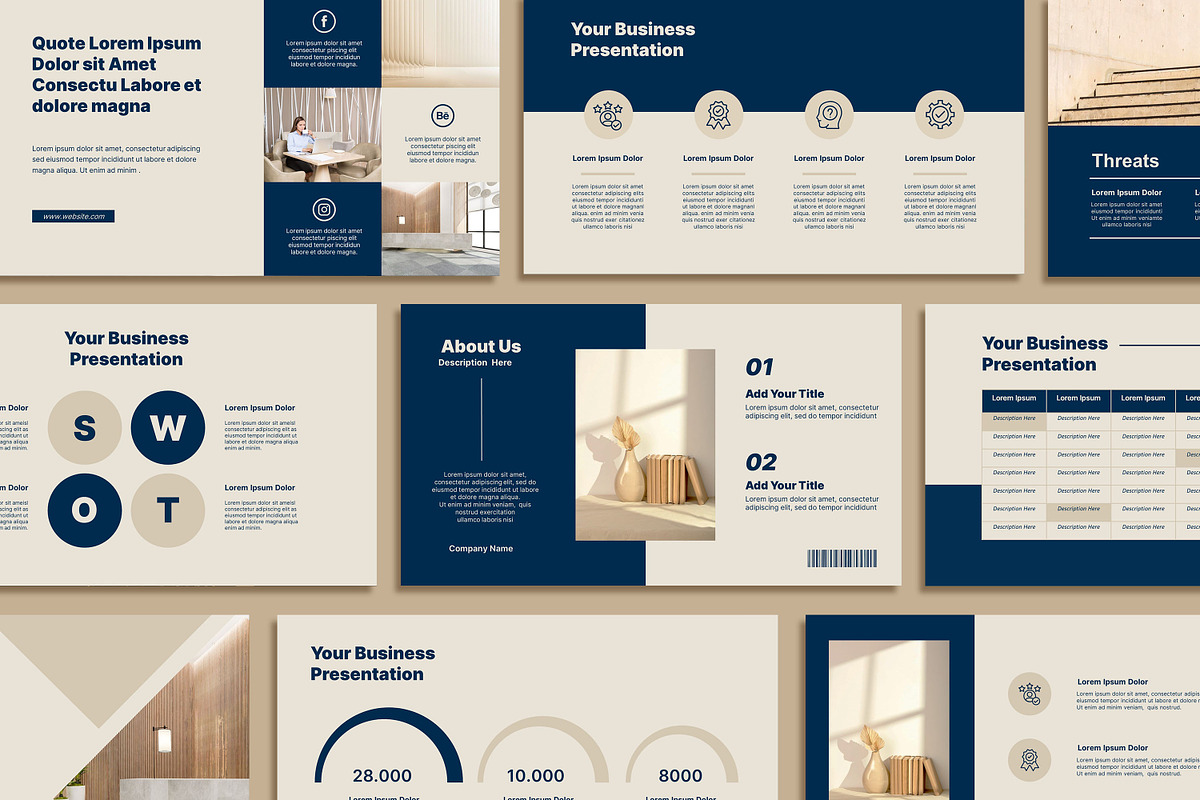 Minimal Blue Powerpoint Template, a Presentation Template by SKY CREATION
