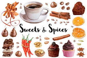 Watercolor Sweets & Spices