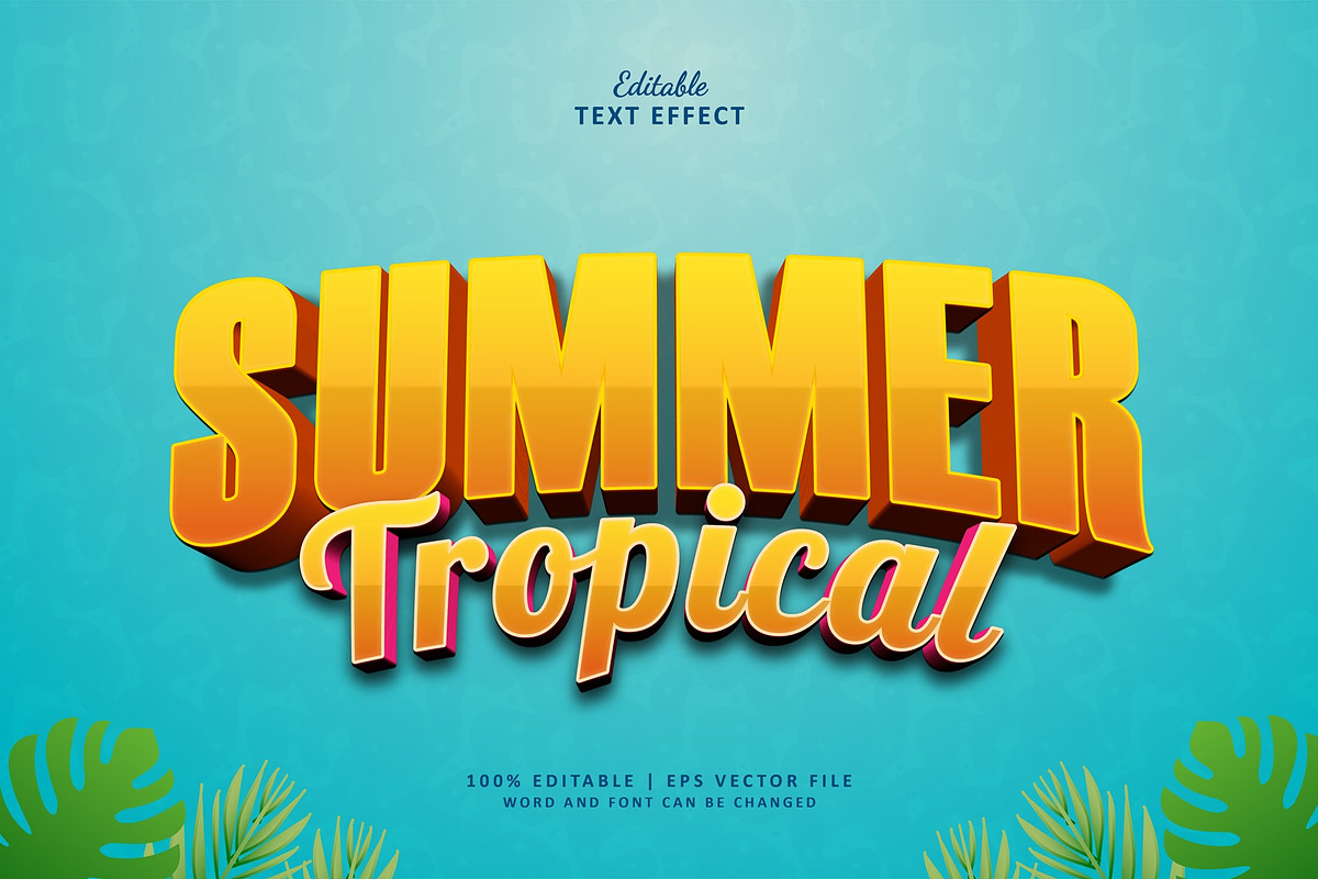 Text Effect Summer Tropical, a Layer Style Add-On by Navy Graphic (Photo 1 of 2)