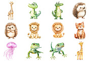 Watercolor Cute Little Animal, an Illustration by CitraGraphics (Thumbnail 4 of 5)