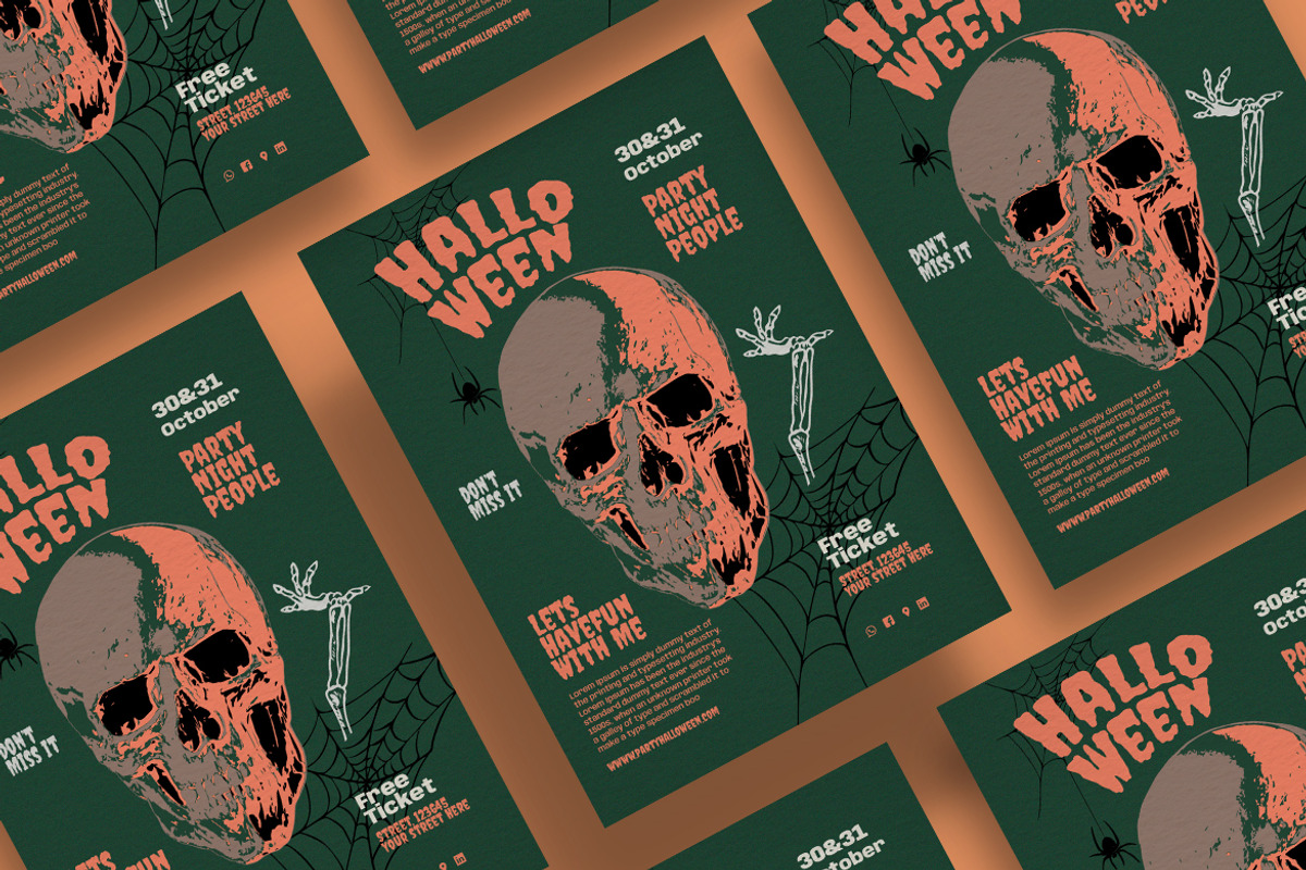 Poster Halloween Design Template, a Poster Template by MaikoHatta (Photo 2 of 11)