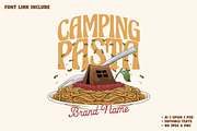 Camping Tent on Spaghetti, a Branding & Logo Template by Judsart (Thumbnail 1 of 3)