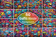 Colorful Monster Graffiti Background, a Background Graphic by Forhadx5 (Thumbnail 1 of 4)
