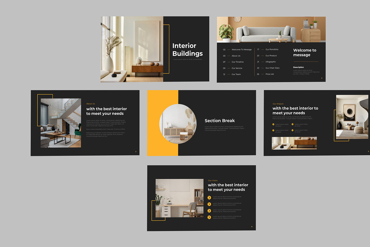 Interior Buildings PPT Template, a Presentation Template by Recreative (Photo 2 of 6)