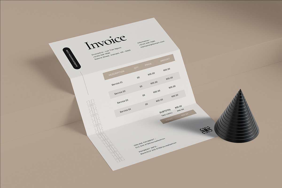 Aurea - Invoice Template, a Print Template by Fannan Studio (Photo 2 of 3)
