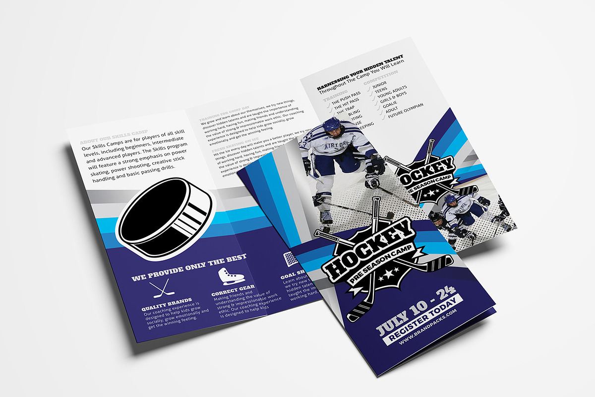 Ice Hockey Trifold Brochure Template, a Brochure Template by BrandPacks (Photo 1 of 4)