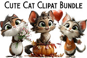 Cute Cat Clipat Bundle, an Icon by Pixels.Craft (Thumbnail 1 of 6)