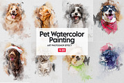 Pet Watercolor Art Photoshop Effect, an Action Add-On by Shovajit (Thumbnail 1 of 8)
