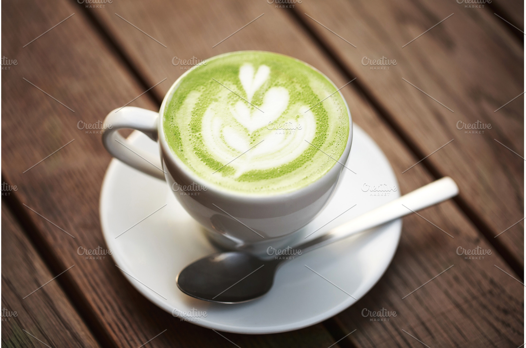 Cup of green tea matcha latte, a Food & Drink Photo by Anna Efetova