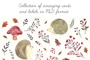 Watercolor autumn collection, an Animal Illustration by MoleskoStudio (Thumbnail 6 of 10)