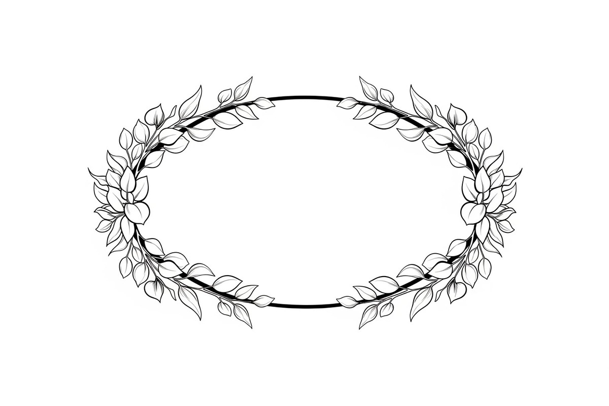 Botanical Oval Wreath Frame Bundle, an Illustration by Designer_Momina (Photo 41 of 51)