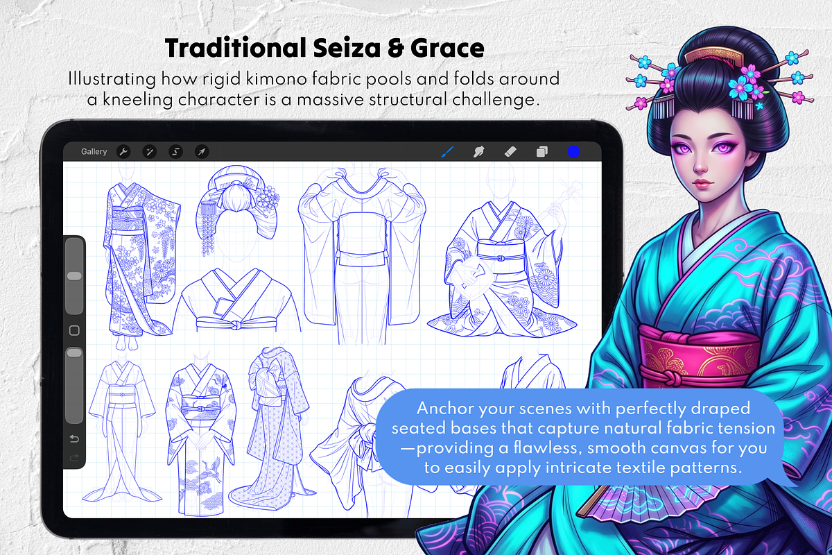 Kimono Stamps for Procreate & CSP, a Brush Add-On by Selentaori Studio (Photo 8 of 12)