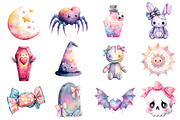 Kawaii Pastel Goth Clipart, an Illustration by Design Market (Thumbnail 3 of 3)