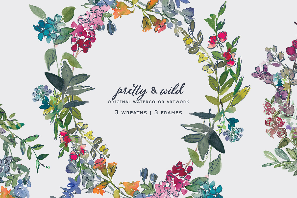 Field Flowers Clipart HUGE set, an Illustration by Patishop Art