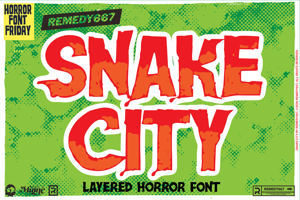 Snake City - Layered Font, a Script Font by Remedy667 (Photo 1 of 9)