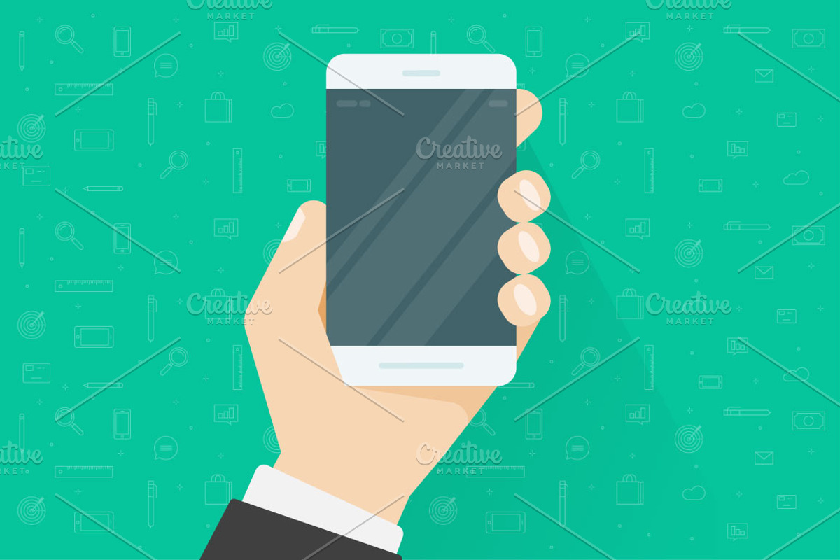 Cell Phone Hand Hold Vector Screen, an Illustration by vladwel (Photo 4 of 6)