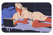 People use phone, devices at night, a Technology Illustration by Good Studio (Thumbnail 5 of 9)