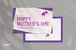 Purple Mothers Day Greeting Card, a Card Template by Neermana