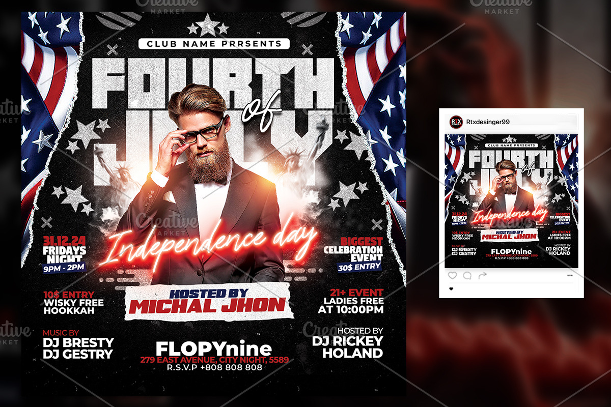 4th of July Flyer Template, a Flyer Template by RTXdesinger99 (Photo 2 of 3)