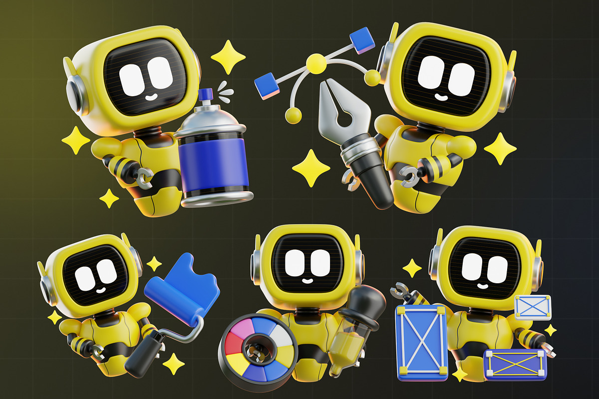 Robot Creative 3D Icon Pack, an Object 3D Model by Tempcraft (Photo 5 of 5)