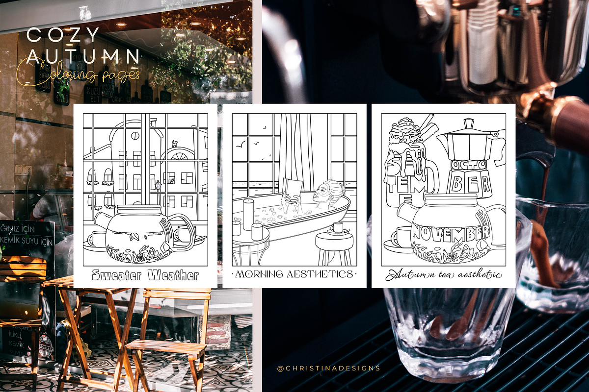 Cozy Autunm | Coloring book, a Decorative Illustration by ChristinaDesigns (Photo 6 of 6)