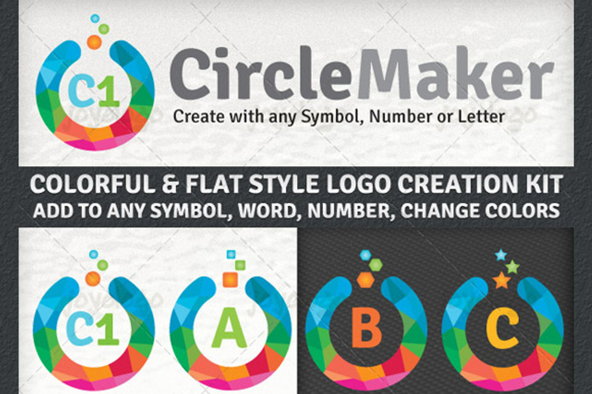 Colorful Flat Circle Logo Maker Set, a Branding & Logo Template by joyologo (Photo 2 of 3)