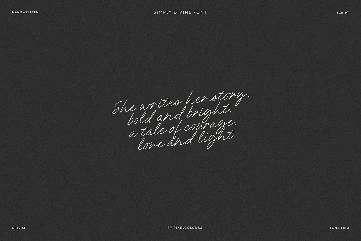 Handwritten Script Font SimplyDivine, a Handwritten Font by pixelcolours (Photo 4 of 11)
