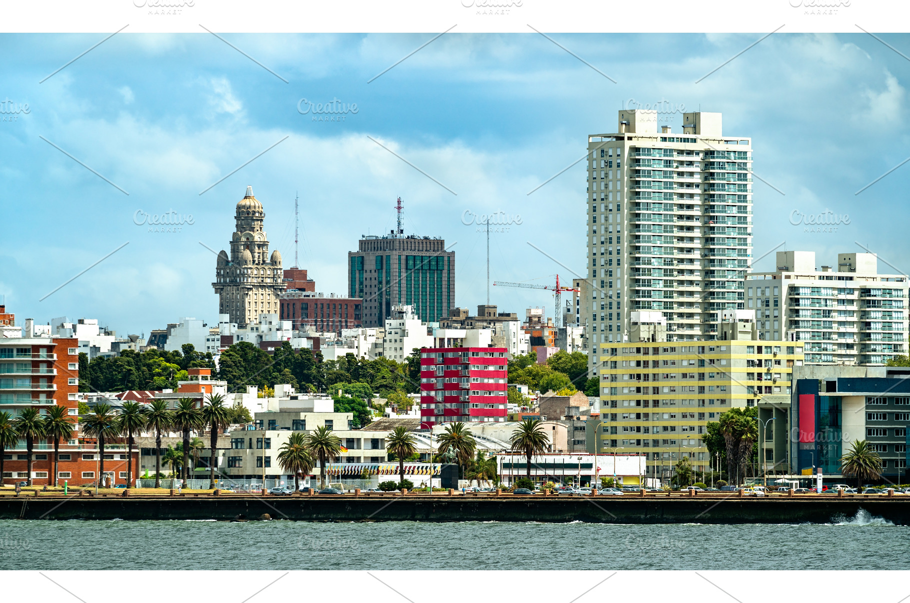 Skyline of Montevideo with Palacio, an Architecture Photo by Leonid Andronov